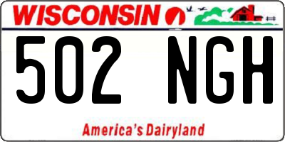WI license plate 502NGH
