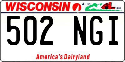 WI license plate 502NGI