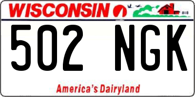 WI license plate 502NGK