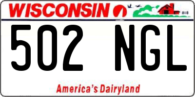 WI license plate 502NGL