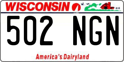 WI license plate 502NGN