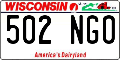 WI license plate 502NGO