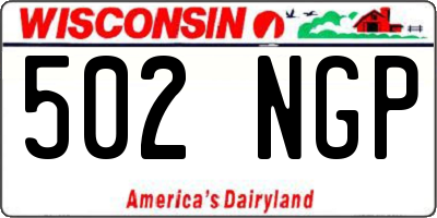 WI license plate 502NGP