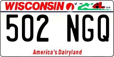 WI license plate 502NGQ