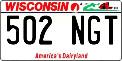 WI license plate 502NGT