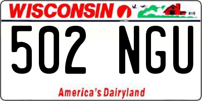 WI license plate 502NGU