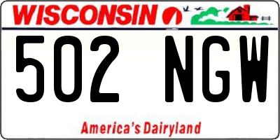 WI license plate 502NGW