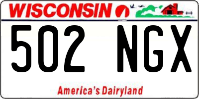 WI license plate 502NGX