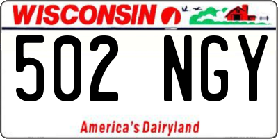 WI license plate 502NGY