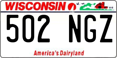WI license plate 502NGZ