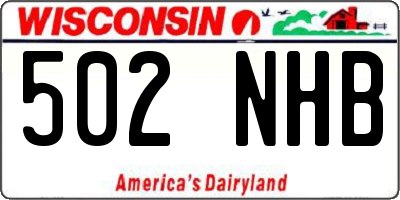WI license plate 502NHB