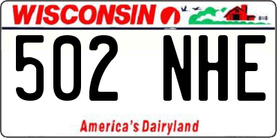 WI license plate 502NHE