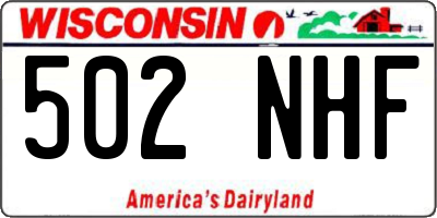 WI license plate 502NHF