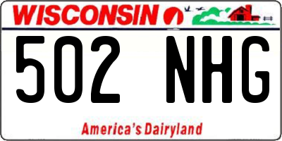 WI license plate 502NHG