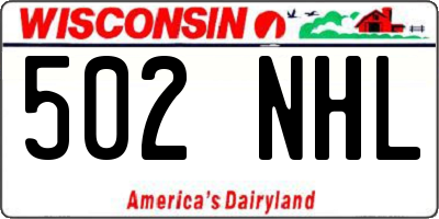 WI license plate 502NHL