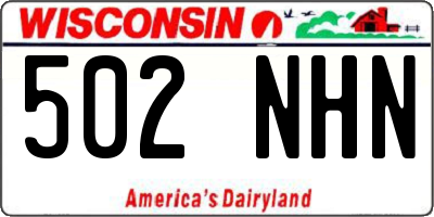 WI license plate 502NHN