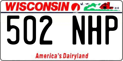 WI license plate 502NHP