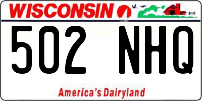 WI license plate 502NHQ