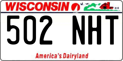 WI license plate 502NHT
