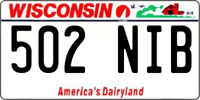 WI license plate 502NIB