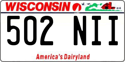 WI license plate 502NII