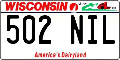 WI license plate 502NIL