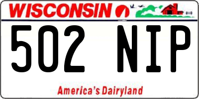 WI license plate 502NIP