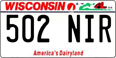 WI license plate 502NIR