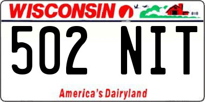 WI license plate 502NIT