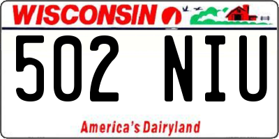 WI license plate 502NIU