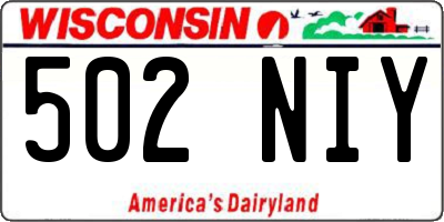 WI license plate 502NIY