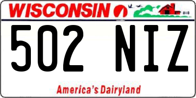 WI license plate 502NIZ