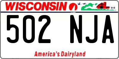 WI license plate 502NJA
