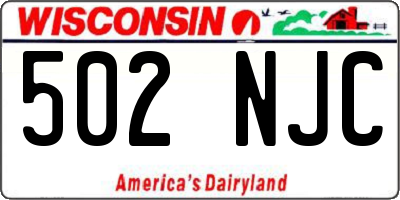 WI license plate 502NJC