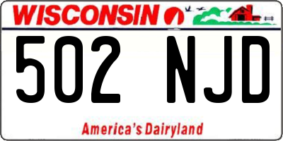WI license plate 502NJD