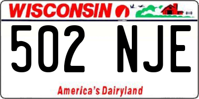 WI license plate 502NJE