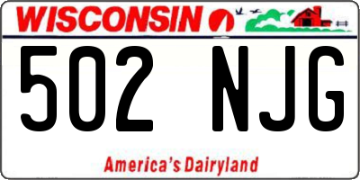 WI license plate 502NJG