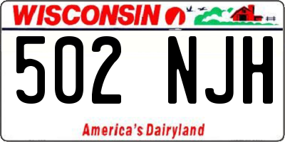 WI license plate 502NJH