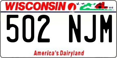 WI license plate 502NJM