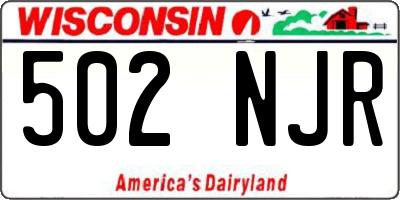 WI license plate 502NJR