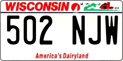 WI license plate 502NJW