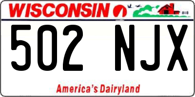 WI license plate 502NJX