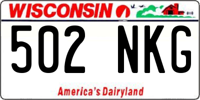 WI license plate 502NKG