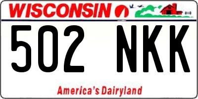 WI license plate 502NKK