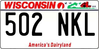 WI license plate 502NKL