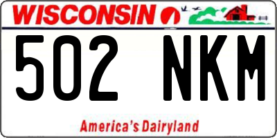 WI license plate 502NKM