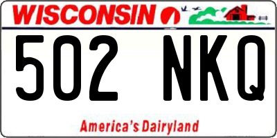 WI license plate 502NKQ