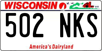 WI license plate 502NKS