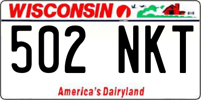 WI license plate 502NKT