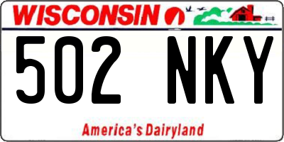 WI license plate 502NKY